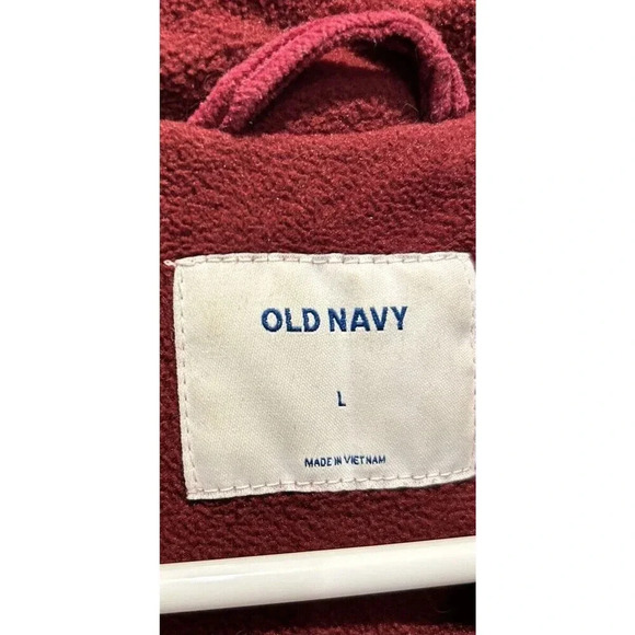 Old Navy Women's Oversize Puffer Wine Corduroy Padded Jacket Pockets Zip Large‎ - Picture 7 of 8